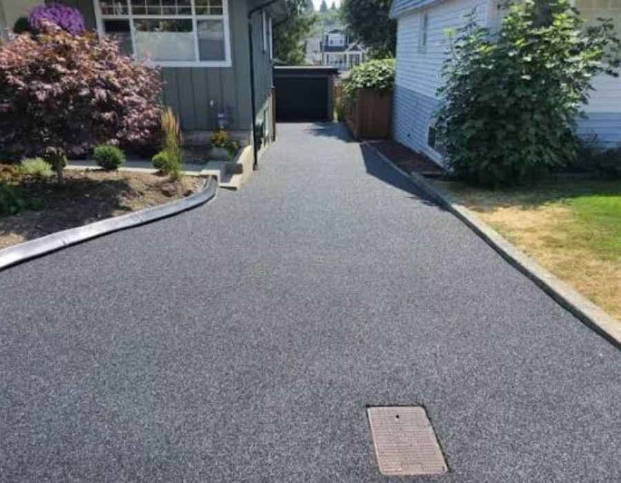 Close-up of rubber paving surface